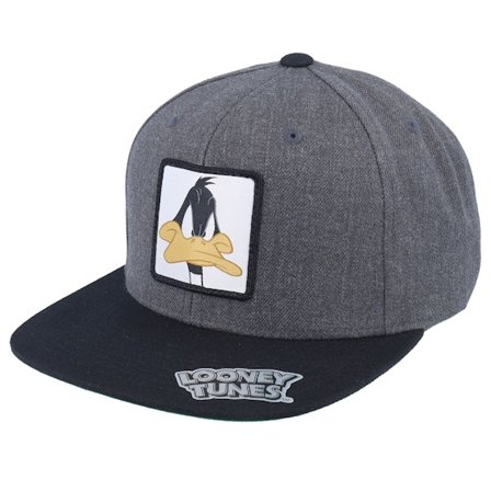Looney Tunes - Grijs snapback Cap - Daffy Duck Face Dark Grey/Black Snapback @ Hatstore