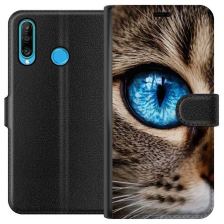 Kompatibel Tegnebogsetui til Huawei P30 lite Farverig spiralgalakse i rummet med stjerner, tåger og kosmisk lys