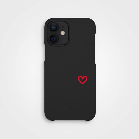 Eco-Friendly Black Phone Case TrueLOVE by Emilia de Poret, Plant-Based, iPhone 12 Mini