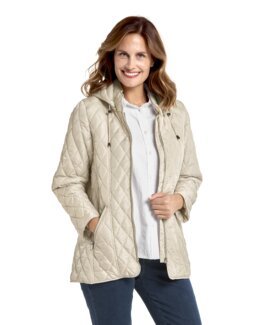 Quiltad vårjacka med avtagbar huva Ellinor Sand - 50 - Åshild