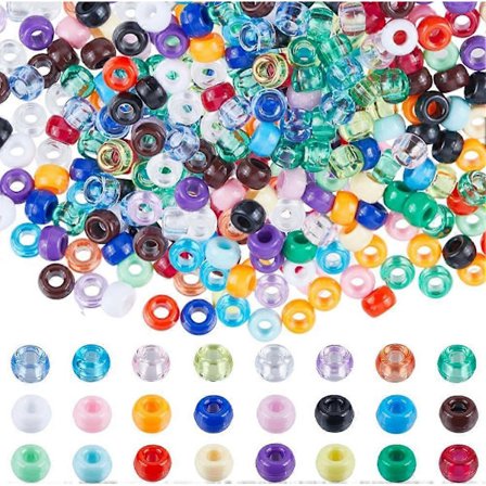960 stk. Pony Perler 6x9mm Pony Perler Bulk Plastik Uigennemsigtige Pony Perler Farvede Gennemsigtige Pony Perler Farverige Røde Grønne Lilla Pink Hår