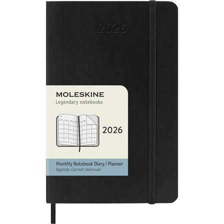 Moleskine Kalender 12M Monthly 2026 Softcover Pocket Black