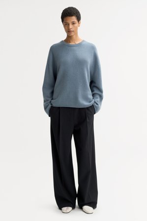 Soft Goat - Relaxed fit crewneck - Women cashmere sweater - XS - Retro Blue