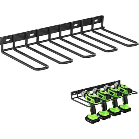 Verktøyoppbevaring - Oppbevaringsstativ - Veggfeste - Verktøystativ - Verktøyholder - 4 spor - For 4 elektroverktøy