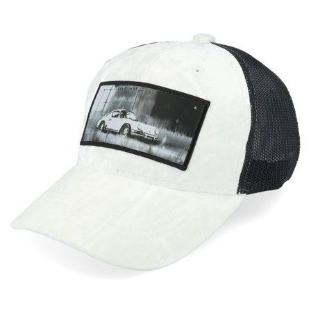 Calza Pennello - Vit trucker Keps - Kids Classic Sportscar Velvet White/Black Trucker @ Hatstore