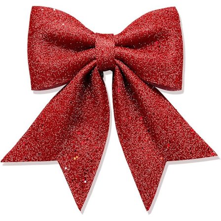 |NN| Stor rød glitterbånd sløyfe juletre festdekorasjoner juledekorasjon kranspynt