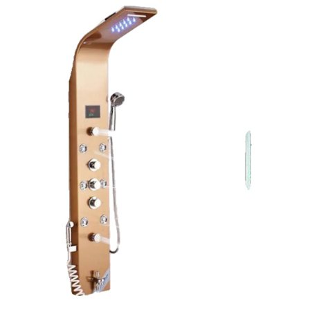 LED Duschpanel, Vattenfall Design, 6 Funktioner, Roséguld 8009