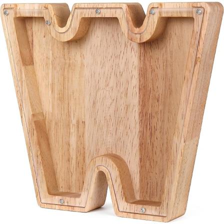 Henkilökohtainen puinen säästöpossu, täydellinen ainutlaatuinen lahja, koriste, muisto tai säästöpossu (L, 20,8*2,8*18cm),