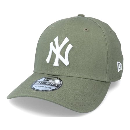 New Era - New York Yankees League Essential Olive/White 39Thirty Flexfit Flexfit Green Cap - MLB @ Hatstore