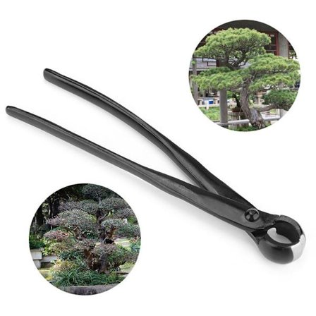 Krukodlad Växtstorlek - Bonsai Klipp, Konkav, Rakt Snitt - Rostfritt Stål - Svart - Total Längd Ca. 210 mm / 8.27 tum