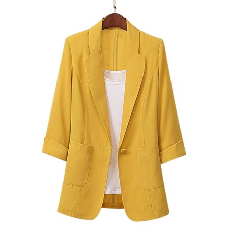 Puuvilla-pellava pitkä ja suuri kokoinen bleiseri löysä rento puku naisten vaatteet