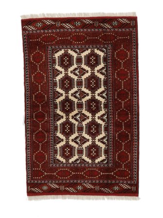 Tapis D'orient Turkaman 100X155 Noir/Rouge Foncé (Laine, Perse)