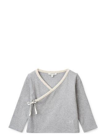 Tadeo Rib Wrapover Cardigan Strikkegenser Cardigan Grå Liewood*Betinget Tilbud
