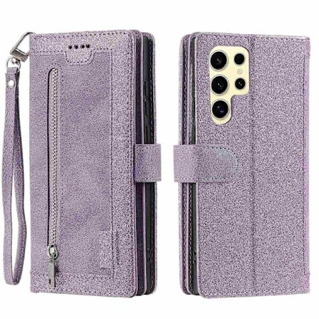 For Samsung Galaxy S25 Ultra Telefondeksel PU Lær Telefon Beskyttelsesdeksel med Glidelås Lommebok 9 Kortspor - Perfekt