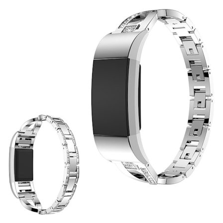 Fitbit Charge 2 X-shape stainless steel watch band - Silver