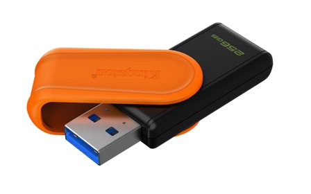 Kingston 256GB DT EXODIA S PORTABLE USB 3.2 GEN 1 (BLACK/ORANGE) MEM