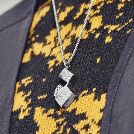 Egan | Collar de mechero plateado para hombres - Collares acero