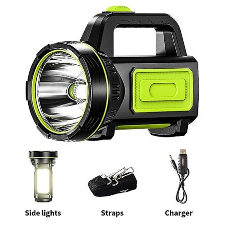 2023 Powerful Mah Usb Rechargeable Led Flashlight With Side Light, Waterproof Flashlight For Emergency Hiking, Camping Hunting (with Side Light)