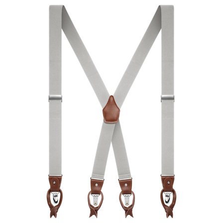 Vexel | Brede Lysegrå Konvertible X-ryg Seler til mænd - Clip-on seler