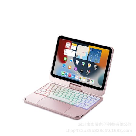Magisk tastatur etui til Ipad Mini 6 magnetisk cover funda baggrundsbelysning foldbar 360-graders roterbar tastatur Bluetooth tastatur-WELLNGS