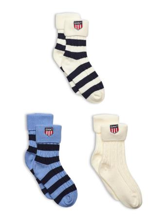 D1. Gant Retro Shield Socks 3-Pack Socks & Tights Baby Socks Multi/mønstret GANT