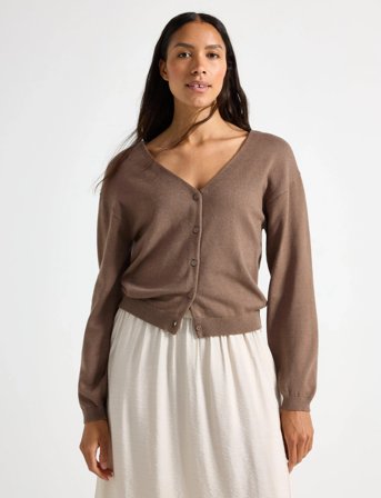 Lindex Strikket Cardigan - Brown - L