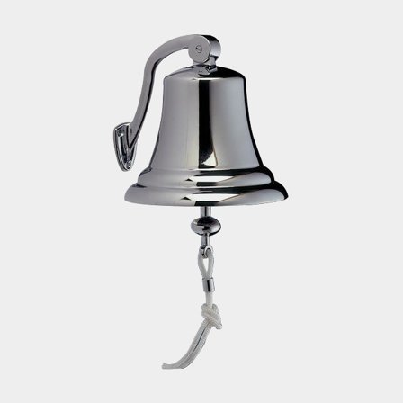 Scheepsbel Deluxe, verchroomd messing, Ø100 mm + bevestiging