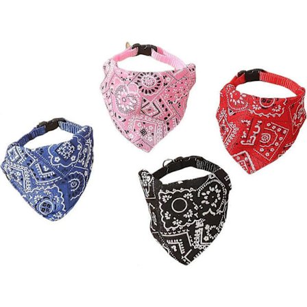 SBSGV WJSM4 stk. Hundebandana Halsbånd Tørklæde, Kat Bandana Halsbånd, Justerbart Halsbånd til Hvalpe Katte Killinger Små Hunde Flerfarvet Stor [DB]