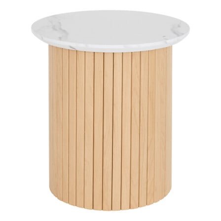 Marmorikuvioinen sohvapöytä, halkaisija 45 cm