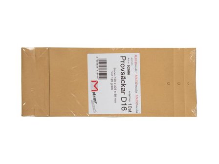 MAILmedia Provpåse D16 125x290x40mm hålborrad klaff 10/fp - Lyreco - Emballage och lagerutrustning - Kuvert och postemballage - Provsäckar