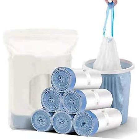 Små søppelposer 5,5 g, 5 ruller søppelpose hvit søppelpose for bad