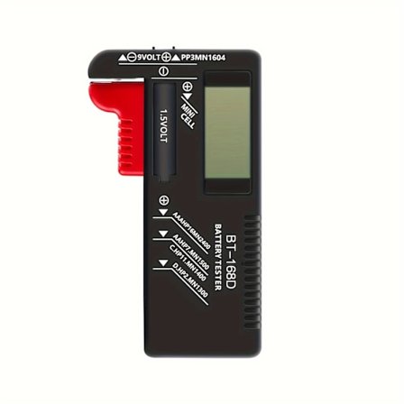 Kompakt LCD digital batteritester for alle husholdningsbatterier - Nøyaktig spenningskontroll for AA, AAA