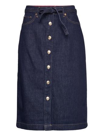 Dnm Skirt Hw Belt Knee Vic Polvipituinen Hame Sininen Tommy Hilfiger