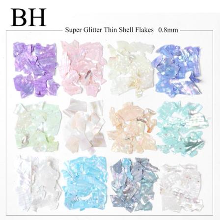 Kynsikoristeet Nail Art Shell paljeteille Värikäs ohut, epäsäännöllinen abalone Broken Patch White 12-grid boxed-BH
