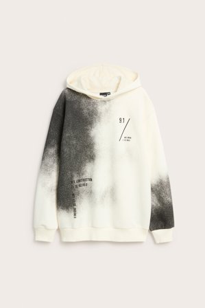 Kappahl | Hettegenser med trykk | Offwhite