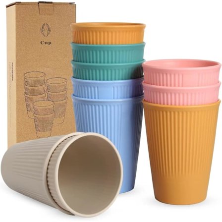 Hårda plastglas, plastglas, hårda plastglas för barn, återanvändbara glas, 10 glas om 300-400 ml, glas för vatten, mjölk, juice