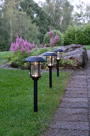 Jotex - Fride lampa solarna wbijana, 3 sztuki Czarny - Kup Oświetlenie zewnętrzne firmy Jotex