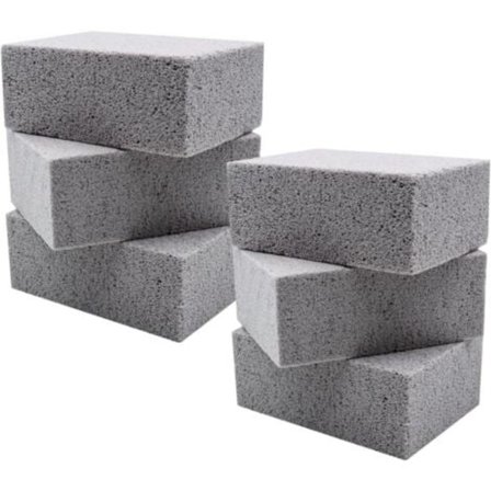 6-pak Grillrensningssten, Genanvendelige Renseklodser, Grillsten Pimpstensrenser til Rengøring af Grill/Grillplader/Ovnfliser