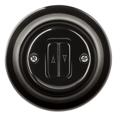 ABB Decento Tryckknapp jalusi, svart, porslin, Strömbrytare & vägguttag