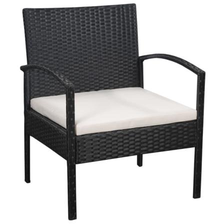 Vidaxl Loungeset För Trädgården Med Dynor 5 Delar Konstrotting S Svart