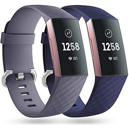 2 Pack Armband De Remplacement Compatible Avec Fitbit Charge 3 Armband/fitbit Charge 4 Armband, Bandes De Sport Classiques Pour Femmes Hommes, Peti