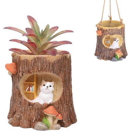Katt Hängande Krukväxter Kruka för Succulent Luftväxt Kaktus Söta Djur Trädgårdspresenter