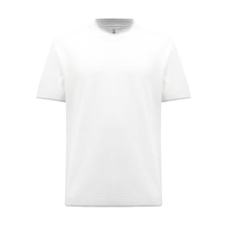 Brunello Cucinelli, T-Shirts Biały, Mężczyzna, Rozmiar: XL