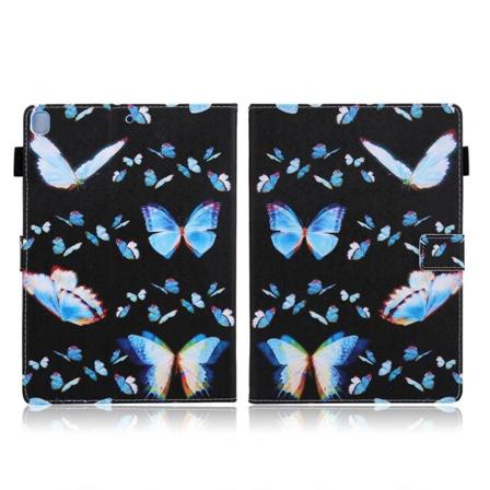iPad 10.2 (2020) / Air (2019) kuvioitu nahkakotelo - Sininen Perhonen Blue