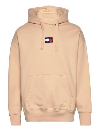 Tjm Tommy Badge Hoodie Hoodie Beige Tommy Jeans