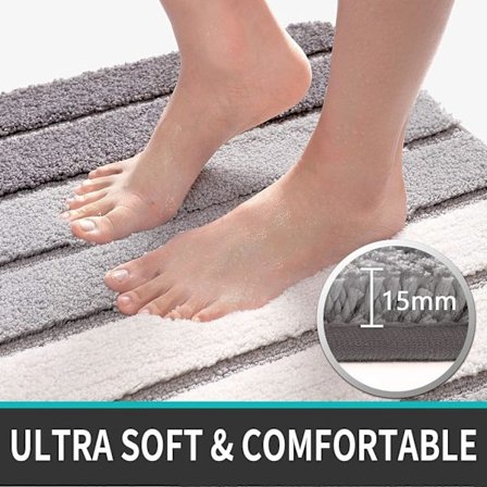 *Ekstra myk sklisikker badematte maskinvaskbar baderomsmatte vann*