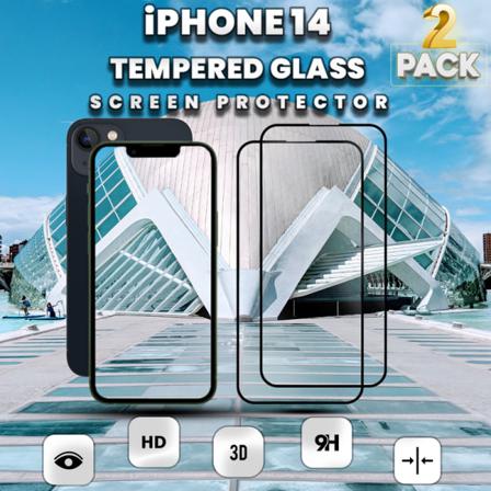 2-Pack iPhone 14 - 9H Härdat Glass -Super kvalitet 3D Skärmskydd