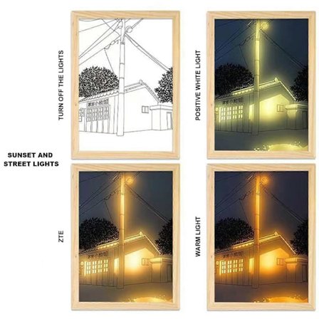 LED Lysande Fotoram Lysande Belysning Bild Kreativ Målning Heminredning-lingling}