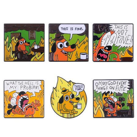 Søt pin med 6 stykker rynkete valper