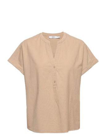 Cc Heart Linen Top Beige Coster Copenhagen
